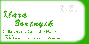 klara bortnyik business card